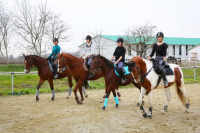 Osztályban lovaglás a versenypályán